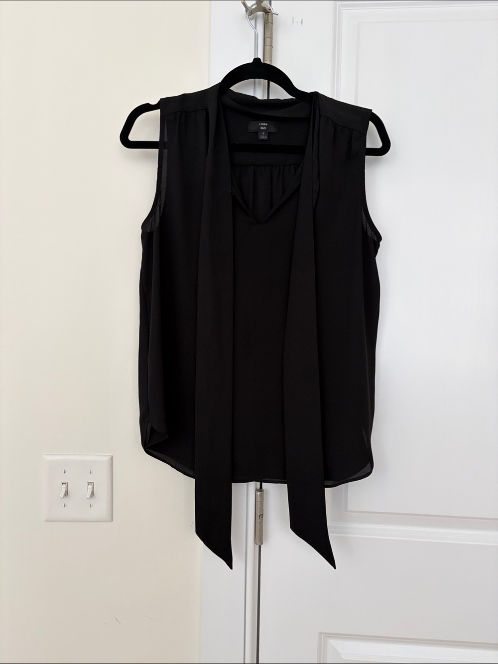 J. Crew black blouse with tie